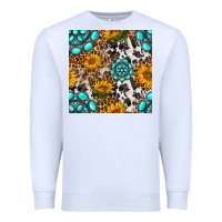 White western gemstone and sunflower seamless pattern Premium Sweatshirt - BundleAndBundleShop