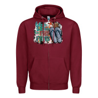 Burgundy life is better in fılp flops Zipper Hoodie - SublimationCraftShop