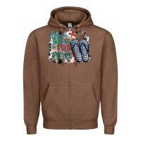 Chestnut life is better in fılp flops Zipper Hoodie - SublimationCraftShop