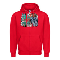 Red life is better in fılp flops Zipper Hoodie - SublimationCraftShop