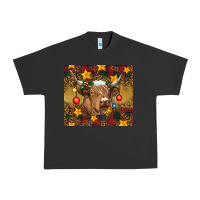 Pigment Black Christmas cow Urban Heavy Tee - RanaPortraitStore