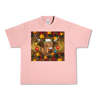 Salmon Christmas cow Urban Heavy Tee - RanaPortraitStore