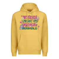 Antique Gold retired library kid present bookish girlie Premium Hoodie - MaliasSmallBusiness