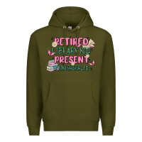 Army Green retired library kid present bookish girlie Premium Hoodie - MaliasSmallBusiness