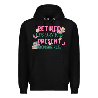 Black retired library kid present bookish girlie Premium Hoodie - MaliasSmallBusiness
