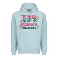 Blue Mist retired library kid present bookish girlie Premium Hoodie - MaliasSmallBusiness