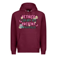 Burgundy retired library kid present bookish girlie Premium Hoodie - MaliasSmallBusiness