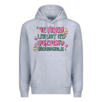 Heather Grey retired library kid present bookish girlie Premium Hoodie - MaliasSmallBusiness