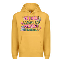 Mustard retired library kid present bookish girlie Premium Hoodie - MaliasSmallBusiness