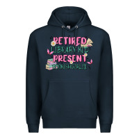 Navy retired library kid present bookish girlie Premium Hoodie - MaliasSmallBusiness