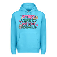 Ocean Blue retired library kid present bookish girlie Premium Hoodie - MaliasSmallBusiness