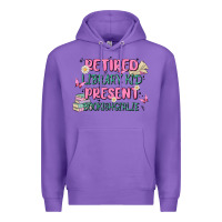 Purple retired library kid present bookish girlie Premium Hoodie - MaliasSmallBusiness