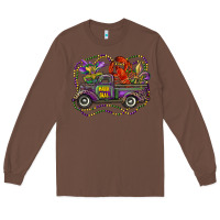 Chestnut mardi gras truck with mask fleur de lis and crawfish Long Sleeve Tee - RanaPortraitStore