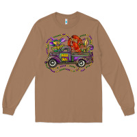 Toasted Coconut mardi gras truck with mask fleur de lis and crawfish Long Sleeve Tee - RanaPortraitStore