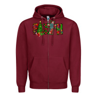 Burgundy christmas faith with cross Zipper Hoodie - CowhideDigitalArt