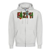 Dove Grey christmas faith with cross Zipper Hoodie - CowhideDigitalArt