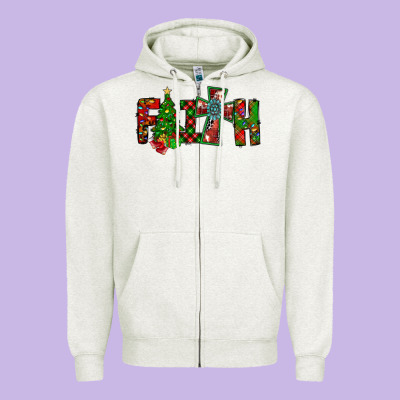 Christmas Faith With Cross Zipper Hoodie Designed By Cowhidedigitalart