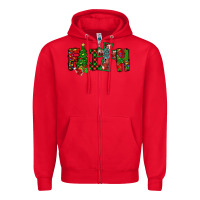 Red christmas faith with cross Zipper Hoodie - CowhideDigitalArt