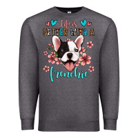 Charcoal Heather life is better with a frenchie Premium Sweatshirt - Jasminsmagicworld