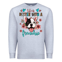 Heather Grey life is better with a frenchie Premium Sweatshirt - Jasminsmagicworld