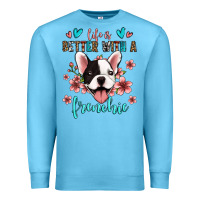 Ocean Blue life is better with a frenchie Premium Sweatshirt - Jasminsmagicworld