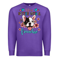 Purple life is better with a frenchie Premium Sweatshirt - Jasminsmagicworld