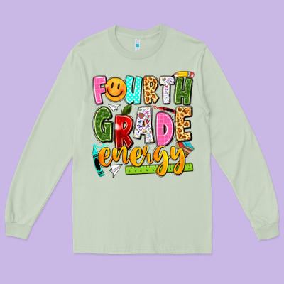 Fourth Grade Energy Long Sleeve Tee Designed By Texasbilliewilder