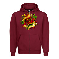 Burgundy black lives matter sunflower Zipper Hoodie - HRA Design Shop