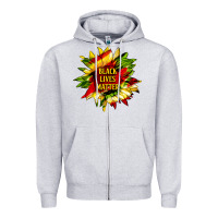 Heather Grey black lives matter sunflower Zipper Hoodie - HRA Design Shop