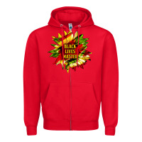 Red black lives matter sunflower Zipper Hoodie - HRA Design Shop