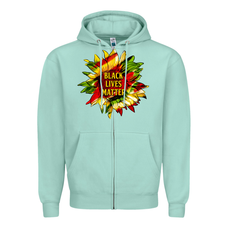 Black Lives Matter Sunflower Zipper Hoodie by HRA Design Shop | Teevron