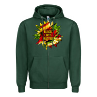 Sports Green black lives matter sunflower Zipper Hoodie - HRA Design Shop