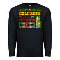Black cold beer and christmas cheer with beer bottles Premium Sweatshirt - AdoDesignShop