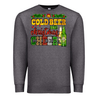 Charcoal Heather cold beer and christmas cheer with beer bottles Premium Sweatshirt - AdoDesignShop