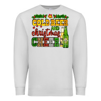 Dove Grey cold beer and christmas cheer with beer bottles Premium Sweatshirt - AdoDesignShop