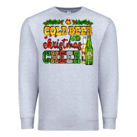 Heather Grey cold beer and christmas cheer with beer bottles Premium Sweatshirt - AdoDesignShop