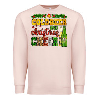 Pale Pink cold beer and christmas cheer with beer bottles Premium Sweatshirt - AdoDesignShop