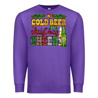 Purple cold beer and christmas cheer with beer bottles Premium Sweatshirt - AdoDesignShop