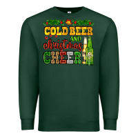 Sports Green cold beer and christmas cheer with beer bottles Premium Sweatshirt - AdoDesignShop