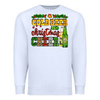 White cold beer and christmas cheer with beer bottles Premium Sweatshirt - AdoDesignShop