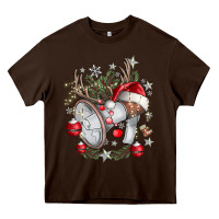 Chocolate Brown Merry Christmas Heavy Core Tee - CowhideDigitalArt