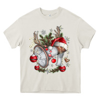 Cream Merry Christmas Heavy Core Tee - CowhideDigitalArt