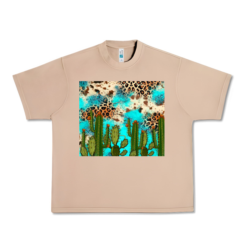 Cactus Turquoise Leopard Cowhide Tumbler Rana Urban Heavy Tee by RanaPortraitStore | Teevron