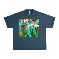 Midnight Navy cactus turquoise leopard cowhide tumbler rana Urban Heavy Tee - RanaPortraitStore