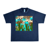 Navy cactus turquoise leopard cowhide tumbler rana Urban Heavy Tee - RanaPortraitStore