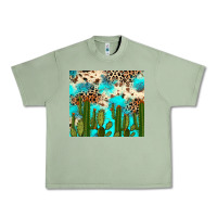 Oil Green cactus turquoise leopard cowhide tumbler rana Urban Heavy Tee - RanaPortraitStore