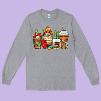 Spanish Teacher Coffee Cups Long Sleeve Tee Designed By Zillion Design Studio