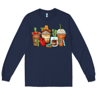 Navy spanish teacher coffee cups Long Sleeve Tee - Zillion Design Studio