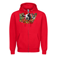 Red Christmas Joy Cow Zipper Hoodie - CowhideDigitalArt