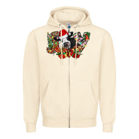 Sandshell Christmas Joy Cow Zipper Hoodie - CowhideDigitalArt